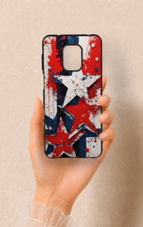 Redmi Note 9 Pro 9S Uyumlu Star Flag Desenli Silikon Kılıf