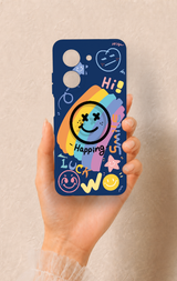 Redmi A5 Uyumlu Happing Smile Desenli Silikon Kılıf