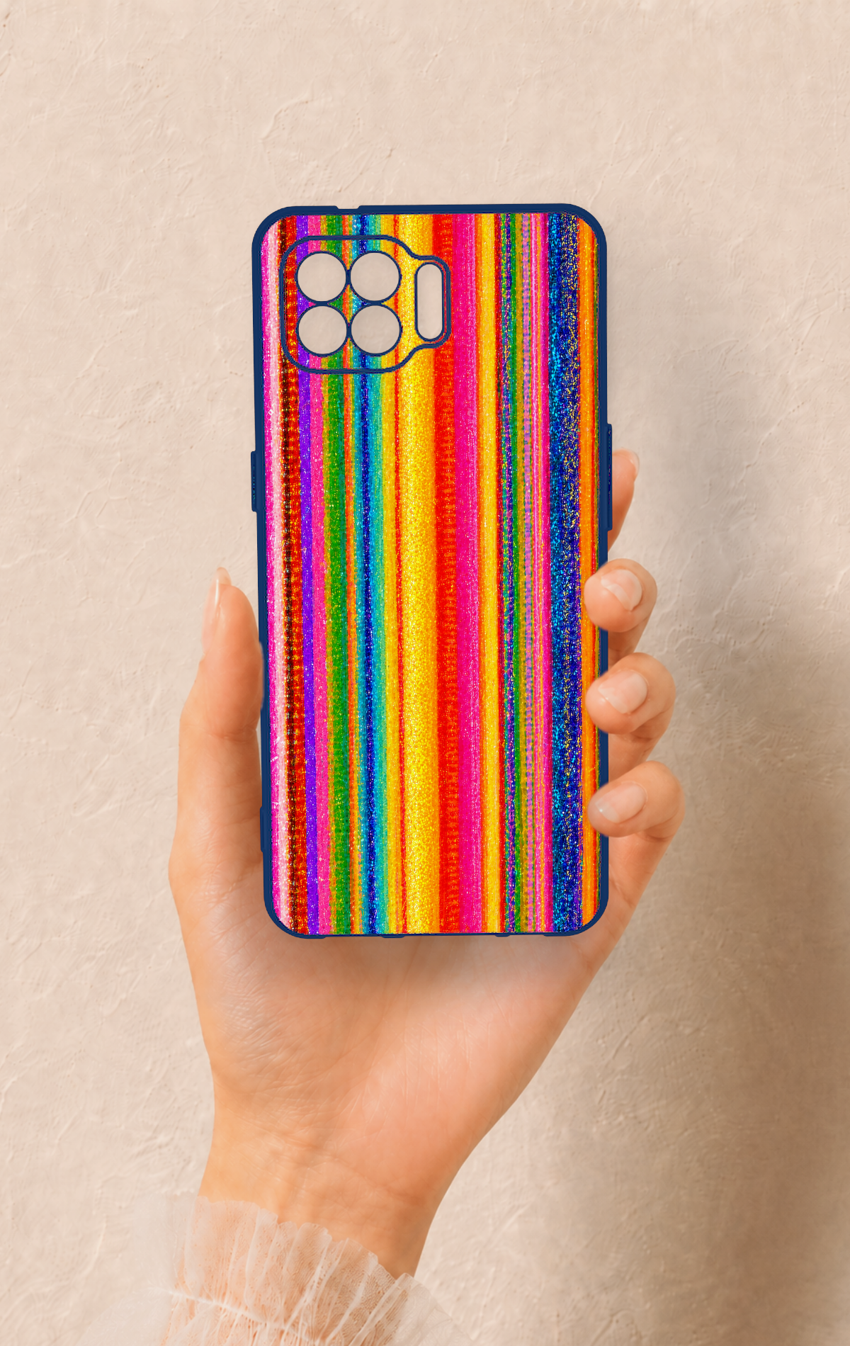 Oppo Reno 4 Lite Uyumlu Rengarenk Desenli Silikon Kılıf