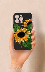 iPhone 14 Pro Max Uyumlu Ay Çiçeği Desenli Silikon Kılıf