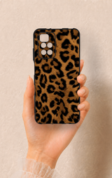 Redmi 10 2022 Uyumlu Koyu Leopar Deri Desenli Silikon Kılıf
