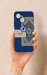 Tecno Spark 40C Uyumlu Mavi Etnik Halı Desenli Silikon Kılıf