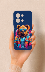 Redmi 15C 4G Uyumlu Gözlüklü Ayı Desenli Silikon Kılıf