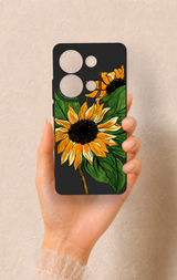 Redmi Note 13 Pro 4G Uyumlu Ay Çiçeği Desenli Silikon Kılıf