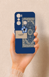 İnfinix Hot 20i Uyumlu Mavi Etnik Halı Desenli Silikon Kılıf