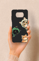 Poco X3 Uyumlu Kedi Ekibi Desenli Silikon Kılıf
