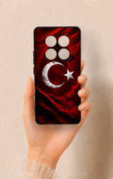Redmi Note 14 Pro 5G Uyumlu Kurt Türk Bayrağı Desenli Silikon Kılıf