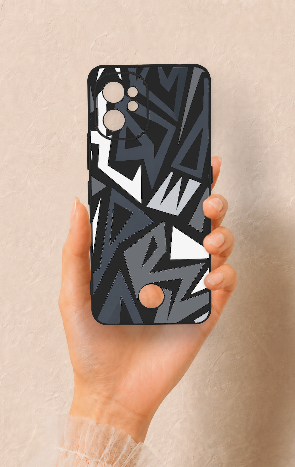 Reeder S19 Max Pro Uyumlu Geometrik Blok Desenli Silikon Kılıf