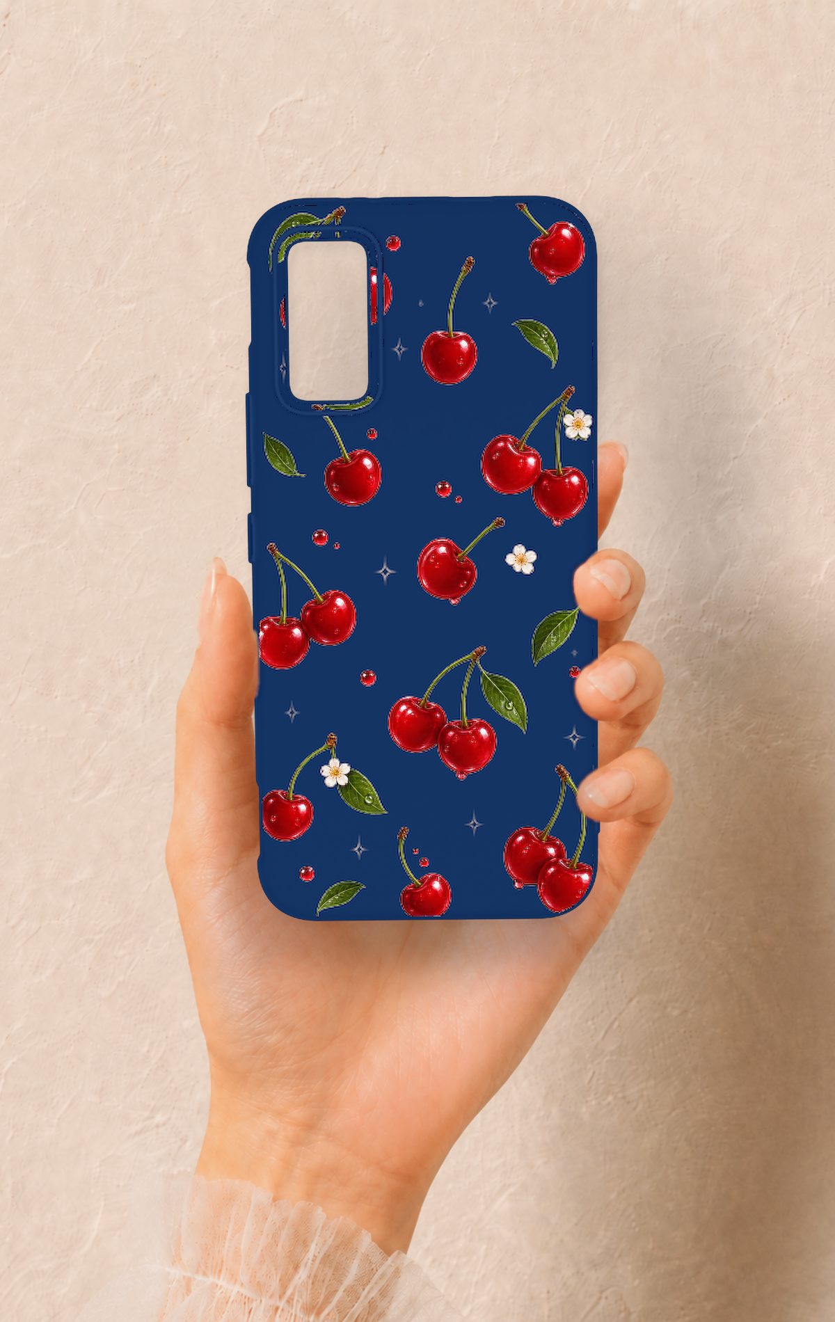 İnfinix Gt 30 Pro Uyumlu Kiraz Papatya Desenli Silikon Kılıf
