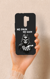 Redmi 9 Uyumlu No Pain No Gain Desenli Silikon Kılıf