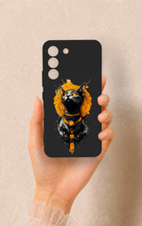 Samsung S22 Uyumlu Mısırlı Kedi Tanrısı Desenli Silikon Kılıf