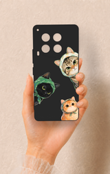 Tecno Camon 30 Uyumlu Kedi Ekibi Desenli Silikon Kılıf