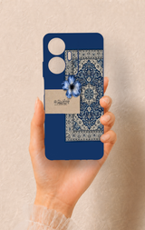 Realme C55 Uyumlu Mavi Etnik Halı Desenli Silikon Kılıf