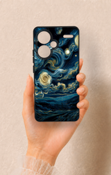 Redmi Note 13 Pro Plus Uyumlu Yıldızlı Gece Desenli Silikon Kılıf
