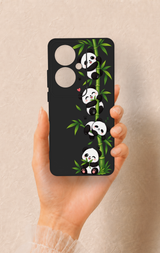 Oppo Reno 11F Uyumlu Sevimli Panda Bambu Desenli Silikon Kılıf