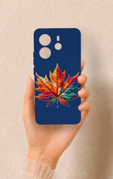 Redmi Note 14 4G Uyumlu Renkli Yaprak Desenli Silikon Kılıf