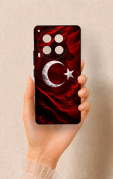 Tecno Camon 30 Uyumlu Kurt Türk Bayrağı Desenli Silikon Kılıf