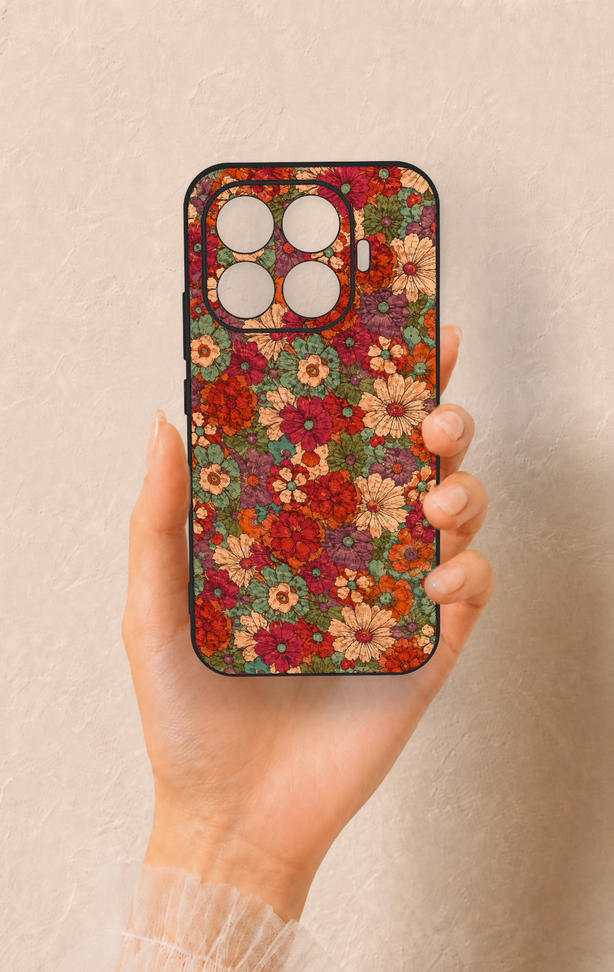 Mi 17T 5G Uyumlu Pastel Çiçek Bahçesi Desenli Silikon Kılıf