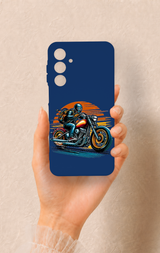 Samsung A16 Uyumlu Moto Rider Desenli Silikon Kılıf