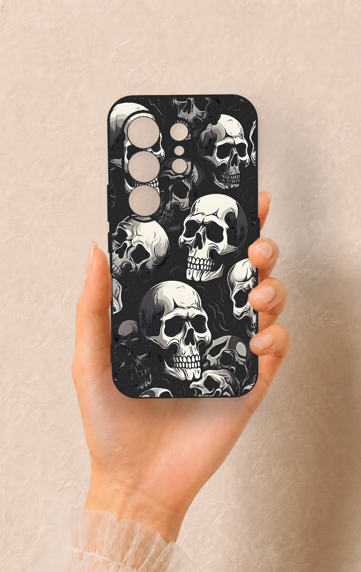 Tecno Camon 50 4G Uyumlu Kuru Kafa Desenli Silikon Kılıf
