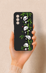 Samsung A17 Uyumlu Sevimli Panda Bambu Desenli Silikon Kılıf