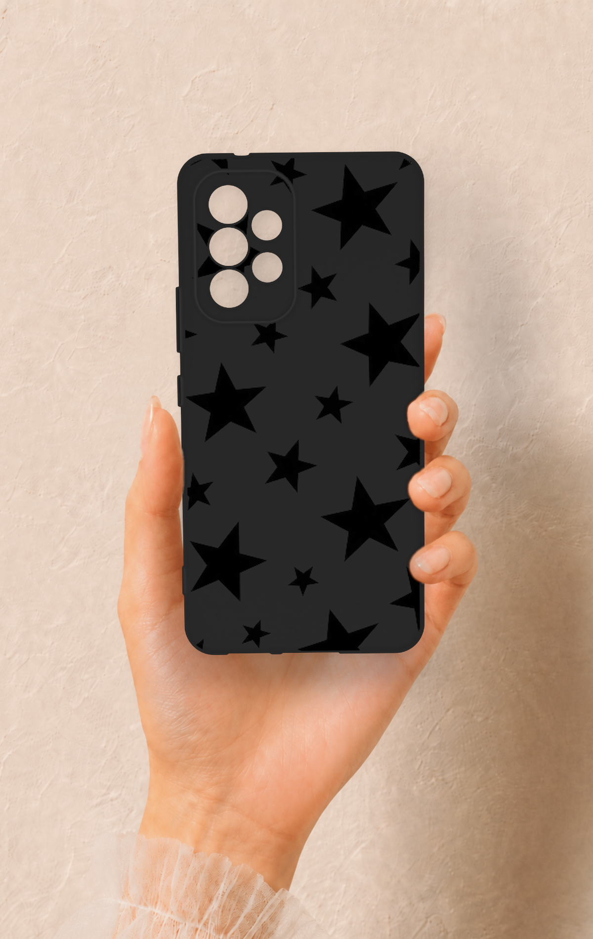 Samsung A53 Uyumlu Siyah Star Desenli Silikon Kılıf