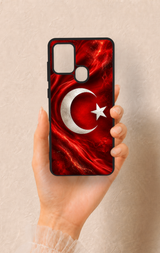 Samsung A21S Uyumlu Türk Bayrağı Desenli Silikon Kılıf