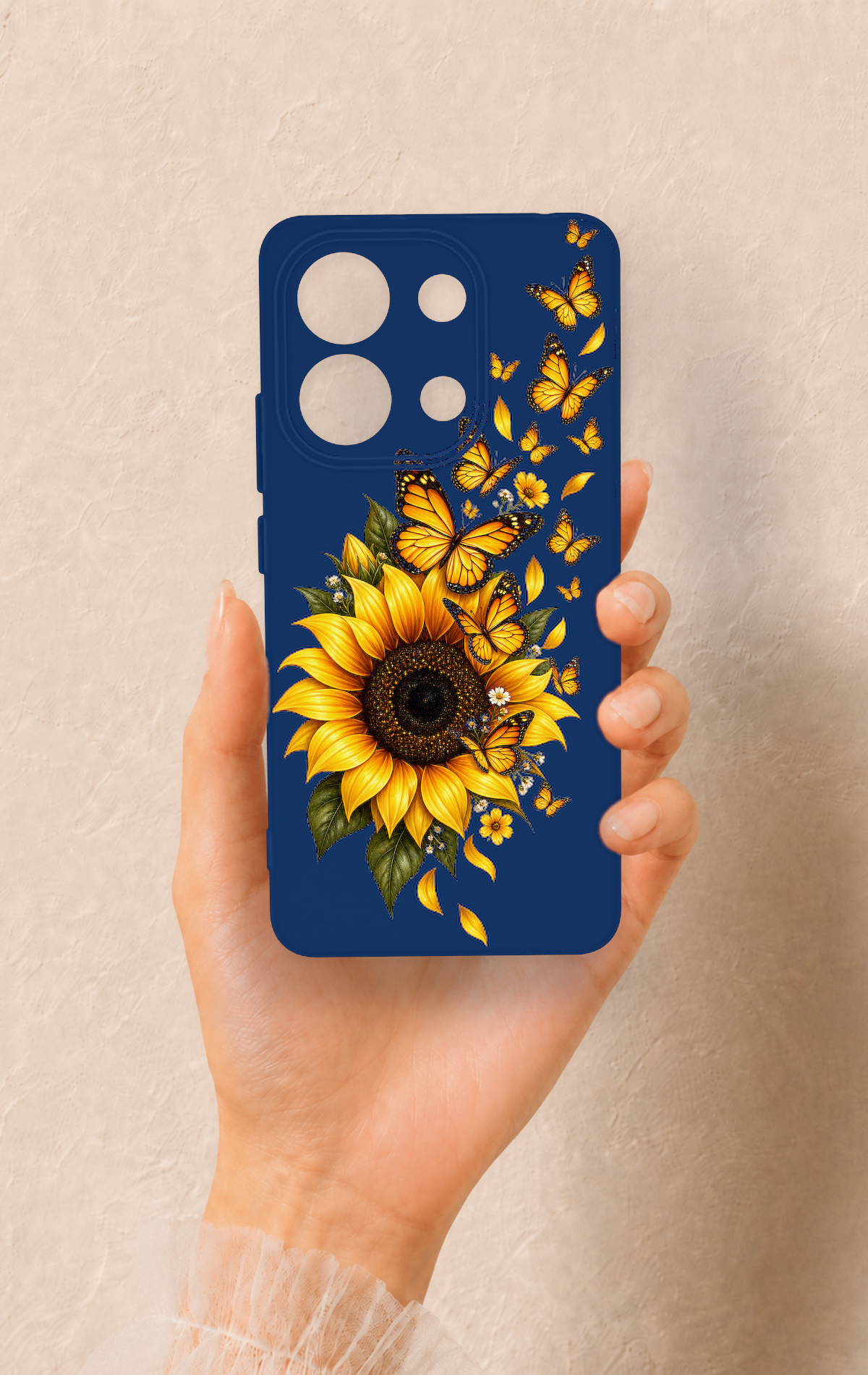 Redmi Note 13 4G Uyumlu Ayçiçeği Desenli Silikon Kılıf