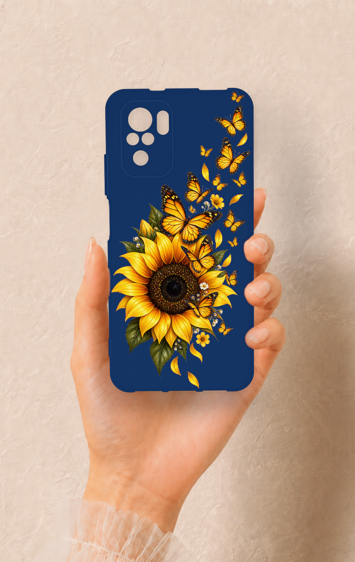 Redmi Note 10-10S Uyumlu Ayçiçeği Desenli Silikon Kılıf