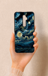 Oppo Reno 2Z Uyumlu Yıldızlı Gece Desenli Silikon Kılıf
