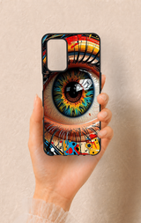 Oppo A55 Uyumlu Renkli Göz Bebeği Desenli Silikon Kılıf