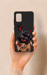 Saamsung A51 Uyumlu Hello Cat Desenli Silikon Kılıf