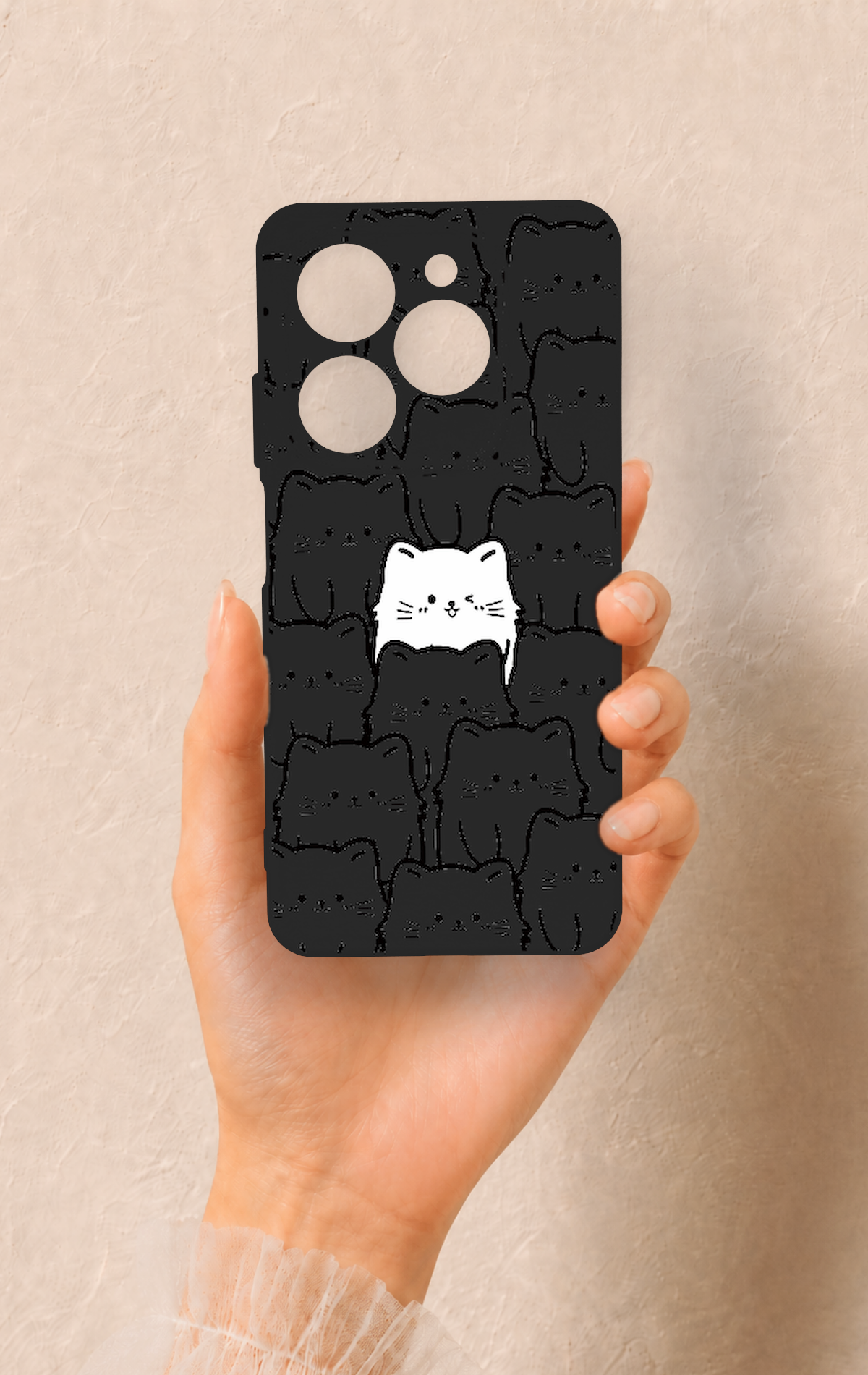 Tecno Spark 20C Uyumlu Many Cats Desenli Silikon Kılıf