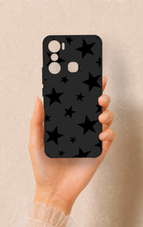 İnfinix Hot 20i Uyumlu Siyah Star Desenli Silikon Kılıf