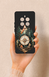 Realme 12 Pro Uyumlu Pusula Orman Desenli Silikon Kılıf