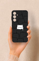 Samsung A55 Uyumlu Many Cats Desenli Silikon Kılıf