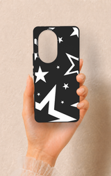 Honor 200 Pro 5G Uyumlu Siyah Mega Star Desenli Silikon Kılıf
