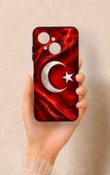 Tecno Spark Go1 Uyumlu Türk Bayrağı Desenli Silikon Kılıf