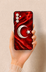 Samsung A04S Uyumlu Türk Bayrağı Desenli Silikon Kılıf