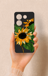 Tecno Caman 20 Pro 5G Uyumlu Ay Çiçeği Desenli Silikon Kılıf