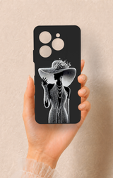 Tecno Spark 20 Pro Uyumlu Lady Desenli Silikon Kılıf