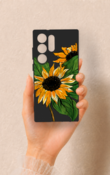 Samsung S23 Ultra Uyumlu Ay Çiçeği Desenli Silikon Kılıf
