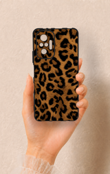 Redmi Note 10 Pro Uyumlu Koyu Leopar Deri Desenli Silikon Kılıf
