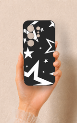 Tecno Camon 50 4G Uyumlu Siyah Mega Star Desenli Silikon Kılıf