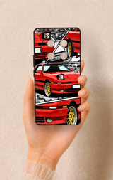 Honor Magic 7 Lite 5G Uyumlu Kırmızı Supra Desenli Silikon Kılıf