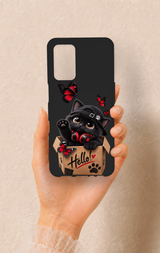 Oppo A55 Uyumlu Hello Cat Desenli Silikon Kılıf