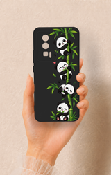 Poco F5 Pro Uyumlu Sevimli Panda Bambu Desenli Silikon Kılıf