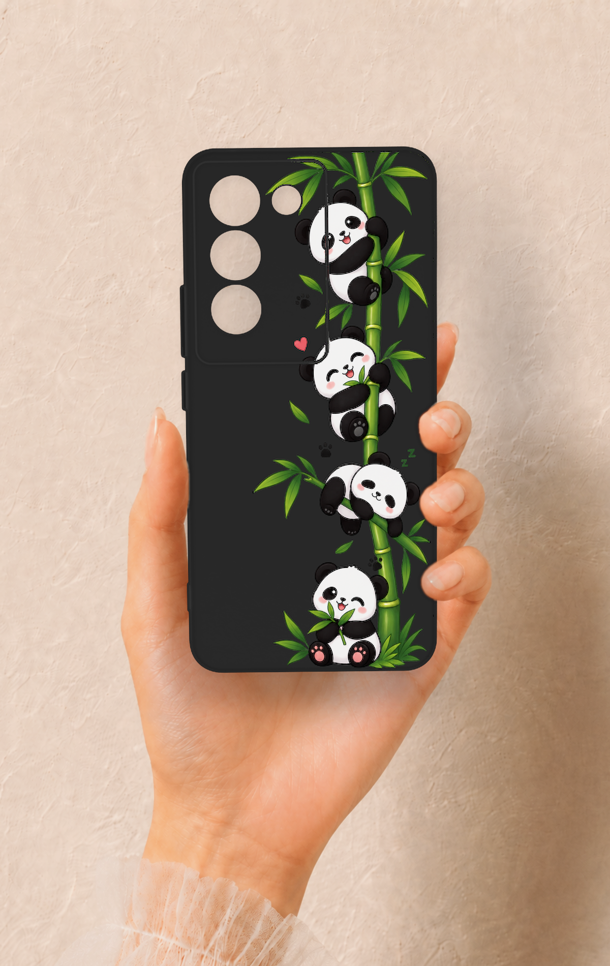 Vivo V30 Lite Uyumlu Sevimli Panda Bambu Desenli Silikon Kılıf