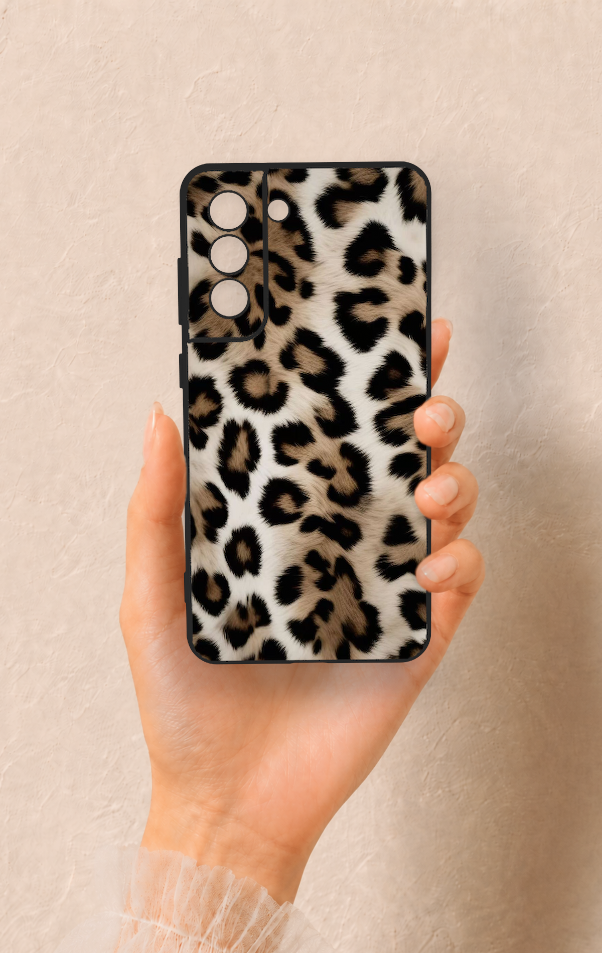 Samsung-S21FE Uyumlu Leopar Derisi Desenli Silikon Kılıf