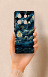 İnfinix Note 40 Pro Uyumlu Yıldızlı Gece Desenli Silikon Kılıf
